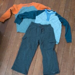 Kids Gray Cargo Pants And Shirts Bundle